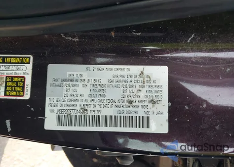 2007 Mazda Cx-7 Sport from USA, damaged, VIN JM3ER293770149320